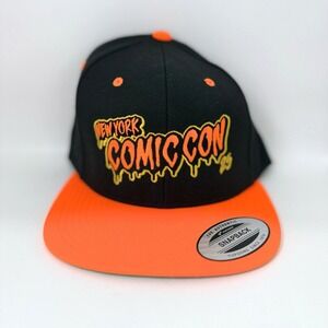 NYCC 2025 Exclusive Halloween Snapback Hat Black Orange Drip Logo by ReedPop NWT